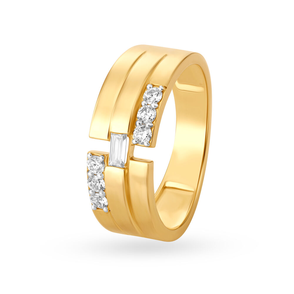 Bold Floral Gold Finger Ring for men